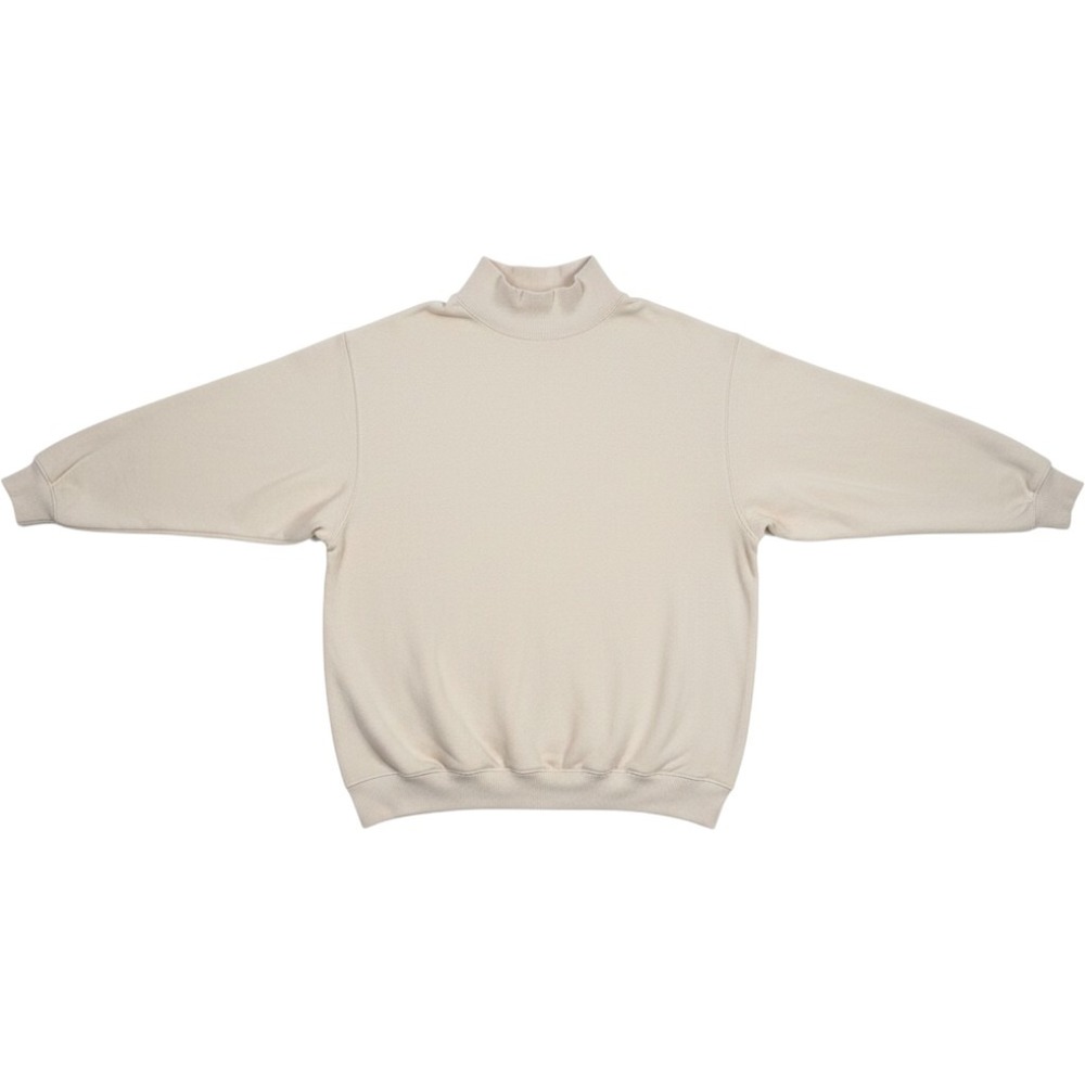 Aerie Womens Mock Neck Sweatshirt Cream Beige Oversized Side Pockets Medium